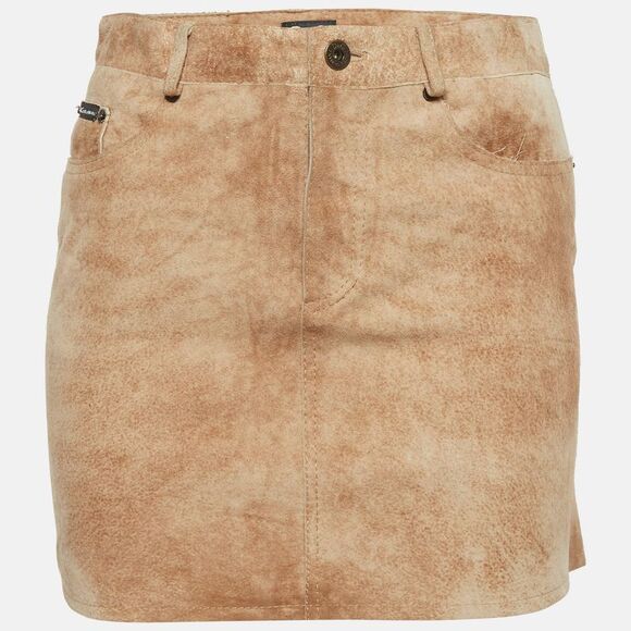 Dolce & Gabbana Dresses & Skirts - D&g Beige Suede Mini Skirt S